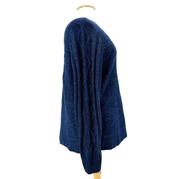 NWT St. John's Bay Blue Long Sleeve Knit Sewater Womens XL - Picture 3 of 9